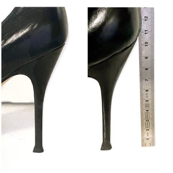 Gianvito Rossi Black Leather Platform Pumps, Size 40EU, High‎ Heel, Rare Style - Picture 9 of 10